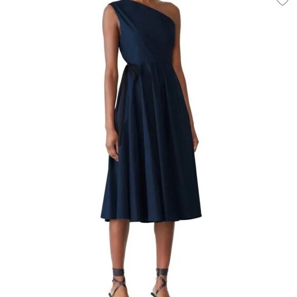 Rosetta Getty Navy One-Shoulder Dress - Picture 1 of 13